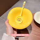 Axyaa Wave Shaped Salad Bowl Saucer, Cream Color, Dishwasher Safe