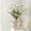 Axyaa Ceramic Paper Ball Vase Beige Matte Nordic Art Sculpture Table Decor