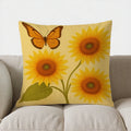 Sunflower & Bird Decorative Pillow Cover by Axyaa - Sofa, Bedroom, Car - Pattern Cushion Cover