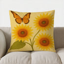 Sunflower & Bird Decorative Pillow Cover by Axyaa - Sofa, Bedroom, Car - Pattern Cushion Cover