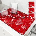 Axyaa Holly Berry Kitchen Drying Mat - Quick Dry & Antiskid Drain Pad