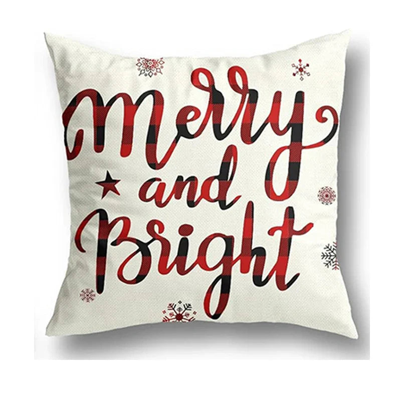 Axyaa Christmas Pillow Covers Set of 4 Buffalo Plaid Black Red 18x18 Inch