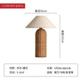 Axyaa Handmade Rattan Weave Table Lamp LED Fabric Shade Bedroom Study Decor