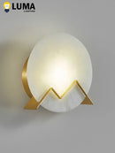Axyaa Marble Wall Sconce, Modern Style, Living Room, Bedroom, Copper Wall Lamp