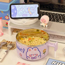 Axyaa Stainless Steel Noodle Bowl with Handle - Portable Lunch Box for Office and Students