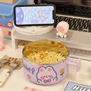 Axyaa Stainless Steel Noodle Bowl with Handle: Portable, Cute, Perfect for Office and School
