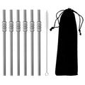 Axyaa Ice-sugar Gourd Glass Straws (8Pcs) - Bar Accessories for Drinks, Smoothies, Juice