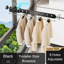 Axyaa Adjustable Wall Mounted Drying Rack Aluminum Clothes Hanger for Space-Saving Organization