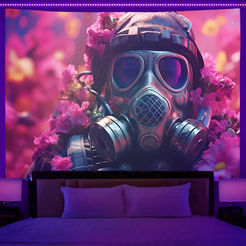 Axyaa Astronaut Tapestry Wall Hanging Fantasy Art Glow Under UV