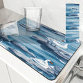 Axyaa Watercolor Square Dry Mat for Dishes & Cups - Absorbent & Anti-slip