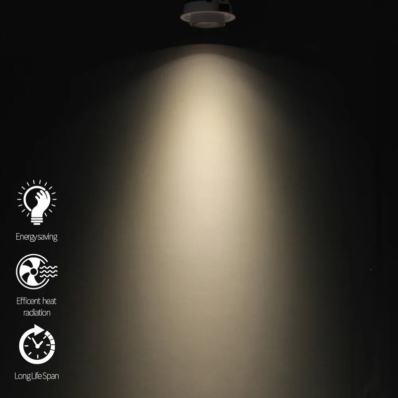 Axyaa Rotatable LED Ceiling Downlight: Adjustable Round COB Spotlight for Kitchen & Home