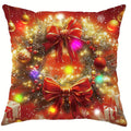 Axyaa LED Christmas Pillowcase with Santa & Snowman Garland Pattern