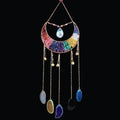 Axyaa Agate 7 Chakra Gem Dream Catcher Wall Decor Moon Gemstone Wind Chime