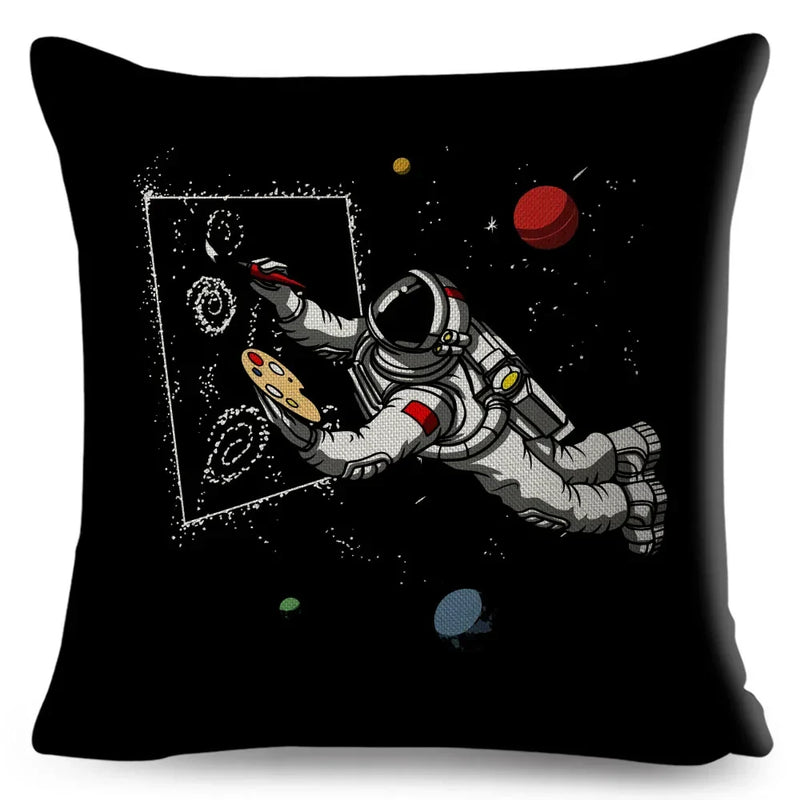 Axyaa Astronaut Sports Cushion: Fun Home Decor for Kids Room, Planet & Music Theme