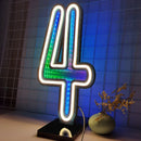 Axyaa Starry Sky Neon Number Sign Double-Sided Light for Party Decor