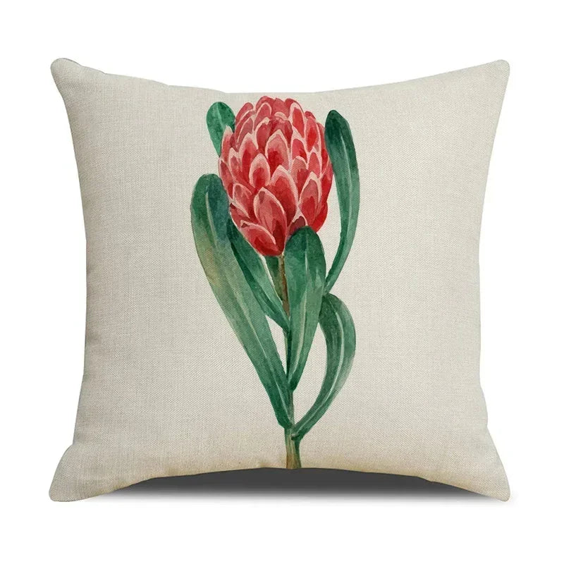 Axyaa Botanical Linen Pillowcase - Ins Style Home Decor - 45CM