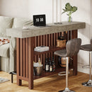 Axyaa 2-Tier Large Home Bar Unit, 63-Inch Modern Pub Table with Footrest
