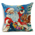 Axyaa Christmas Santa Snowman Pillowcase - Linen Cushion Cover 18*18 inch