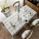 Axyaa Plaid Cotton Linen Tablecloth - Soft Waterproof Rectangle Home Decor