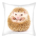 Hedgehog Print Pillow Cover for Home Sofa Decor 45X45cm - Axyaa