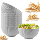Axyaa Dark Green Wheat Straw Bowls Set - 10Pcs 5.9in Shatter Resistant Tableware Bowls