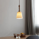 Axyaa France Flower Ceramic Pendant Lights, Copper LED Handing Lamp for Home Decor