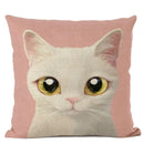 Axyaa Cute Animal Big Eyes Dog Funny Cat Throw Pillow Cover Home Decor Cotton Linen