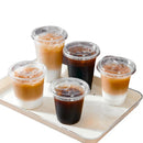 Axyaa 16oz Clear Plastic Coffee Cups with Straight Covers, 20pcs Smoothie Cups
