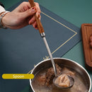 Axyaa Wooden Handle Skimmer Ladle Stainless Steel Tablespoons