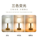Axyaa Metal Table Lamp with USB Charging Port, Touch Control LED Night Light