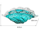 Axyaa Blue Wavy Lace Glass Vase & Fruit Plate Set for Living Room Decor
