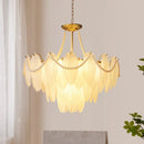 Axyaa Luxury Crystal Leaf Chandelier | Modern LED Light for Living Room & Kitchen