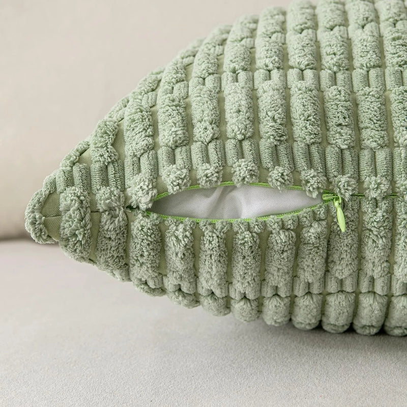 Corduroy Green Cushion Cover 45x45cm Axyaa Brand Sofa Pillowcase Home Decor