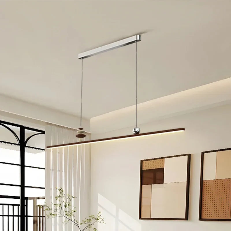 Axyaa Wood Chandelier: Minimalist High-End Pendant Lamp for Living Room