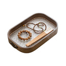 Axyaa Acrylic Bamboo Tea Tray with Flower Handle for Home and Hotel