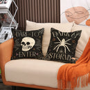 Axyaa Halloween Horror Linen Pillowcase 45x45 - Holiday Cushion Cover for Sofa