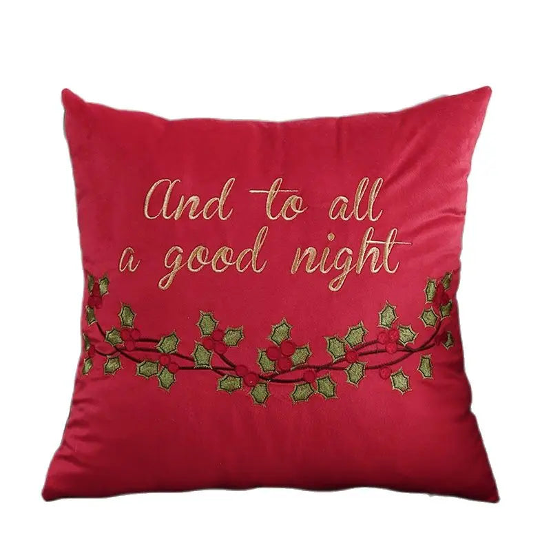 Axyaa Christmas Tree Snowflake Embroidery Pillow Cover 45x45cm 30x50cm Red Green Square