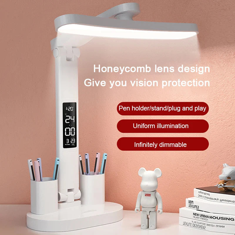 Axyaa LED Desk Lamp: Dimmable Foldable Table Light for Study, Reading, and Night Lighting