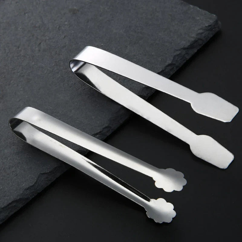 Axyaa Stainless Steel Food Tongs - Kitchen Cooking Utensil Twrer Clamp Silver Tweezer