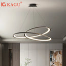 Axyaa Circular Chandelier Black/White Indoor Lighting Fixture