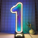 Axyaa Starry Sky Tunnel Neon Numbers Sign - Double-Sided 3D Lights