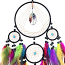 Colorful Feather Dream Catcher Tree of Life Pendant by Axyaa