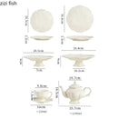 Axya Ceramic Tea Set with High Leg Cake Plate & Snack Dish