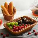 Axyaa Faux Rattan Woven Display Basket - Modern Kitchen Storage for Fruit and Bread