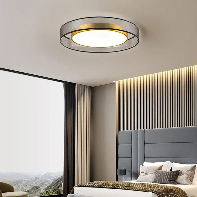 Axyaa Nordic Modern LED Round Ceiling Lamp Surface Chandelier