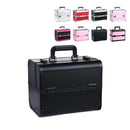 Axyaa Large Portable Makeup Train Case with 4 Trays - Professional Cosmetic Storage Box