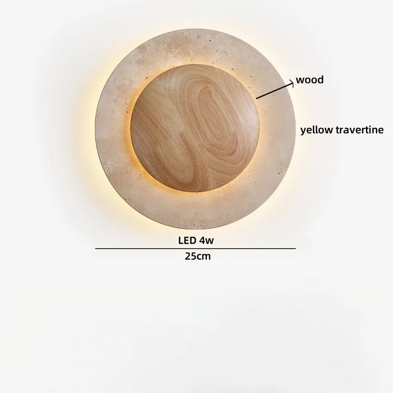 Axyaa Nordic LED Stone Wall Light with Pull Chain Switch for Modern Bathroom & Bedroom