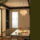 Axyaa Milk Glass Chandelier: Retro Luxury Pendant Lamp for Kitchen, Hotel, and Home Decor