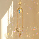 Axyaa Crystal Butterfly Moon Prism Suncatcher - Outdoor Rainbow Maker Fairy Garden Decor