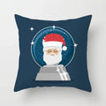 Axyaa Merry Santa Christmas Cushion Covers for Sofa, Bedroom, Car - Festive Pillow Cover
